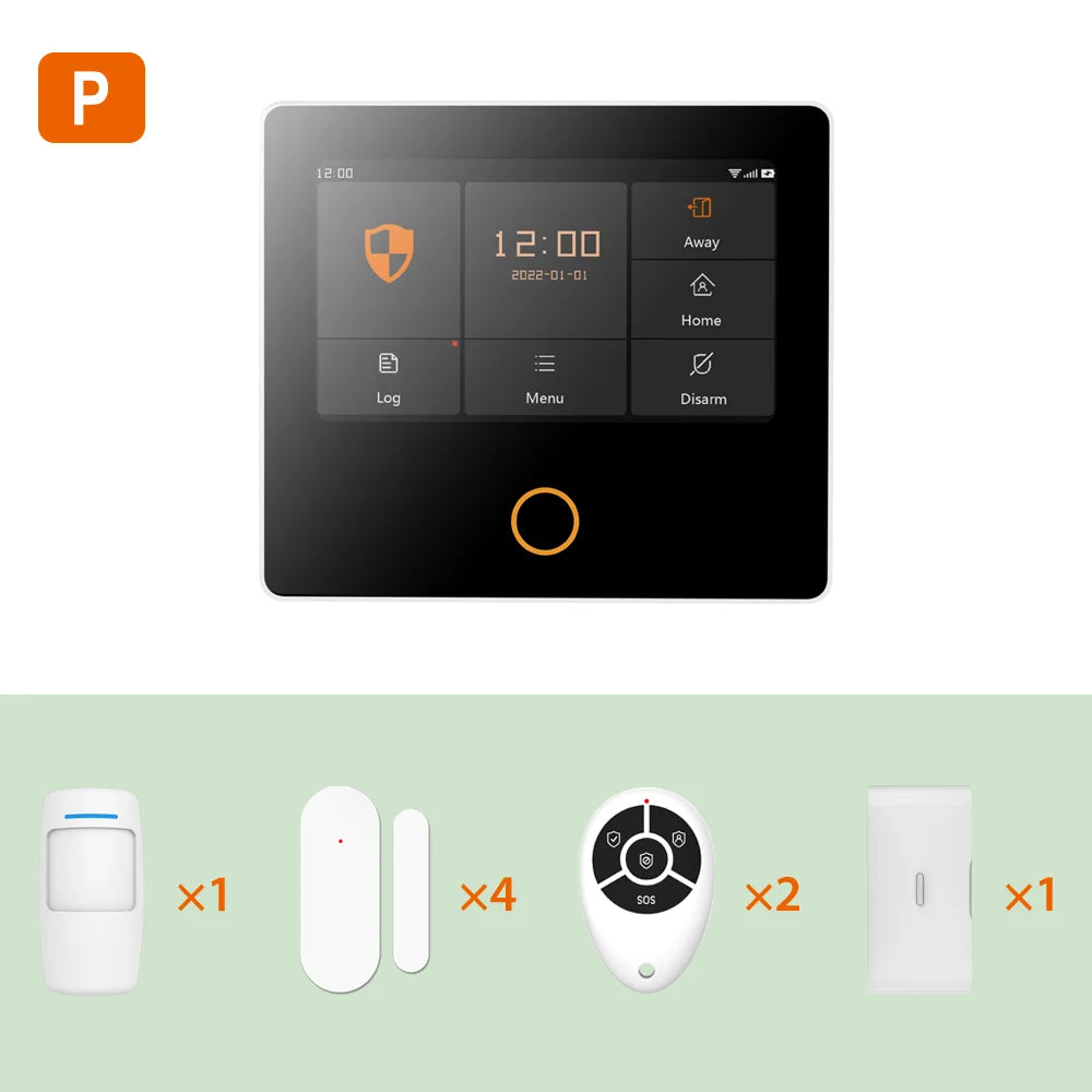 Staniot Home Security Alarm System 4G WiFi Wireless Tuya Smart Burglar Kit Built-in Siren Work with Alexa App Remote Control
