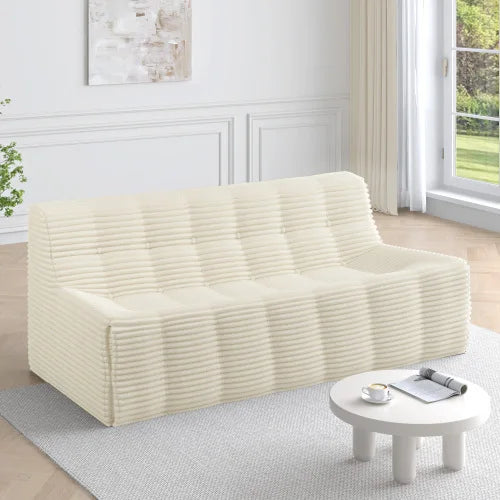 Niccae Modern 3-Seat Corduroy Sofa - Cloud Couch Design, Full Sponge Compression, No Assembly, Space-Efficient for Living Room