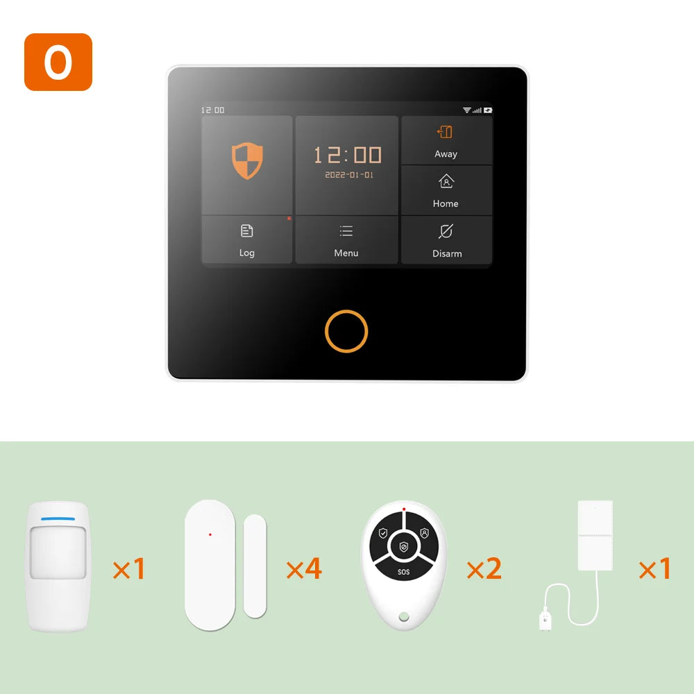 Staniot Home Security Alarm System 4G WiFi Wireless Tuya Smart Burglar Kit Built-in Siren Work with Alexa App Remote Control