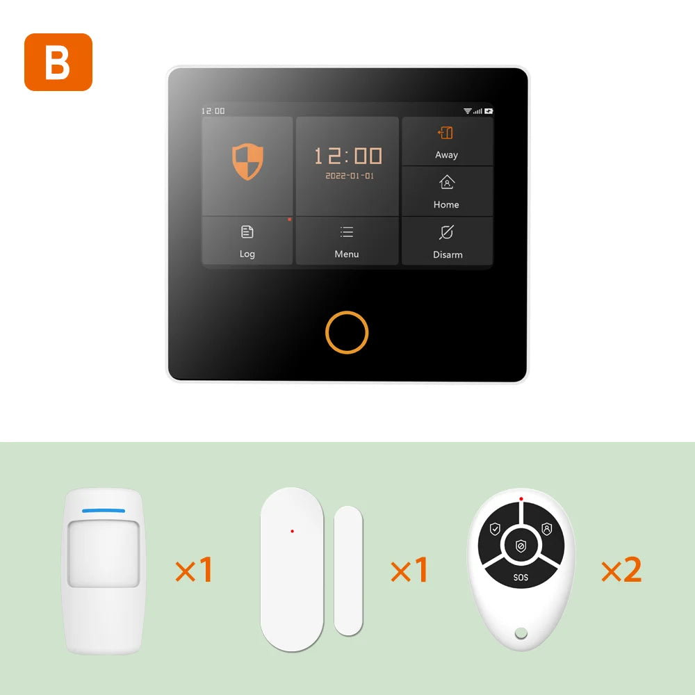 Staniot Home Security Alarm System 4G WiFi Wireless Tuya Smart Burglar Kit Built-in Siren Work with Alexa App Remote Control