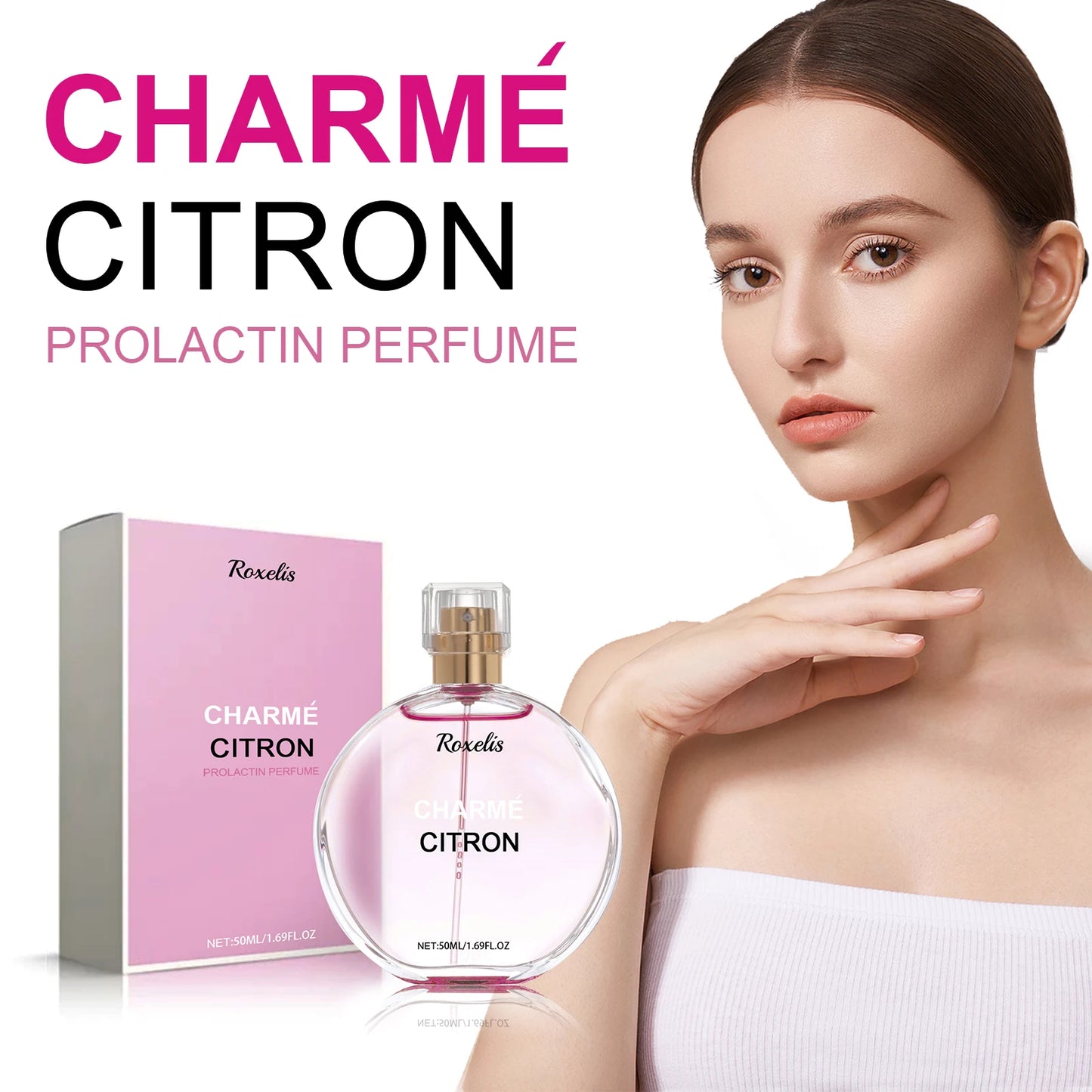 Roxelis Women's Charm Perfume Fresh Fragrance Long Lasting Mild Non Pungent Elegant Women Date Small Perfume Rose Extract