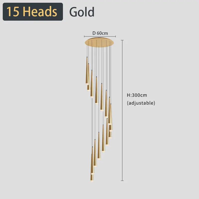 staircase Ceiling chandelier Home decor loft style modern nordic lamp led lights black pendant lamp 2021 Hanging light fixture