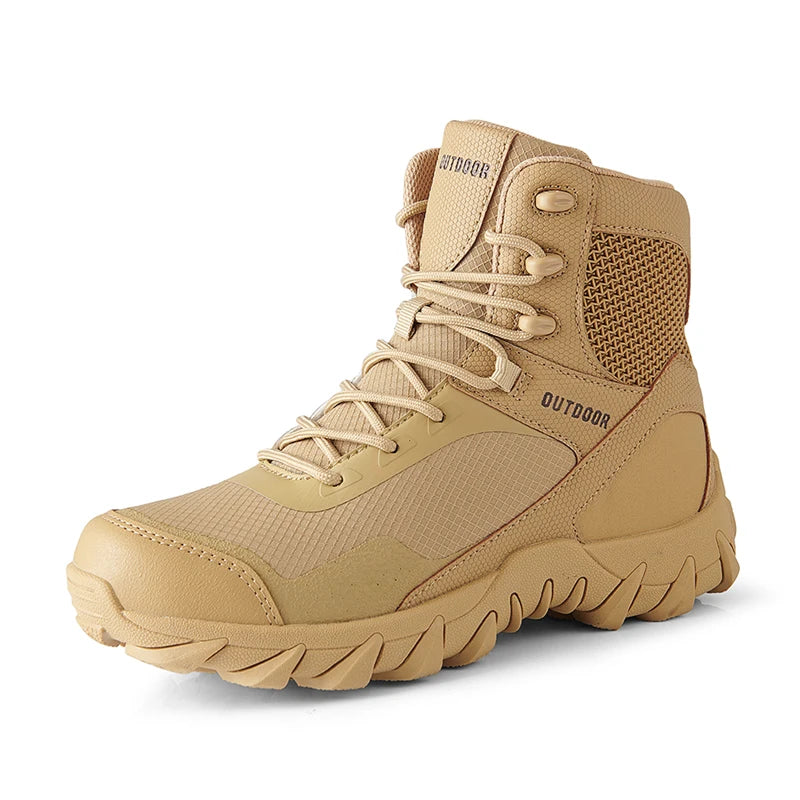 Outdoor Men Hiking Trekking Shoes Army Military Tactical Desert Boot Breathable Climbing Work Shoes Ankle Short Shoes