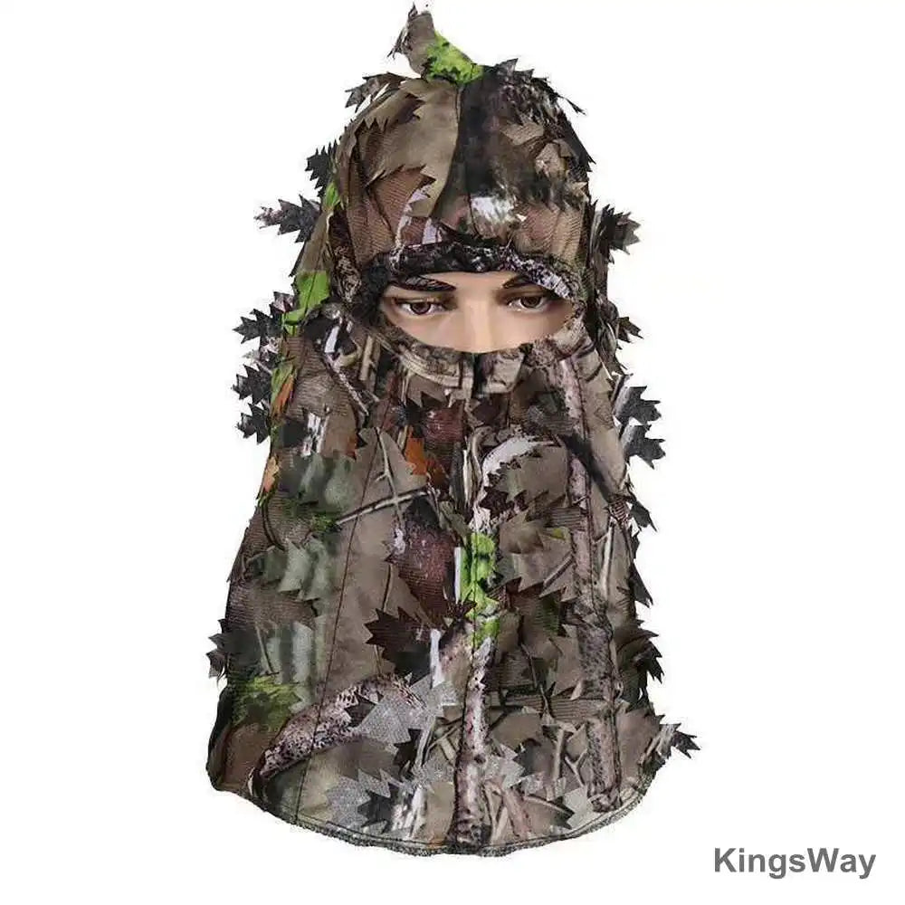 Camouflage Leafy Hat 3D Full Face Mask Headwear Camo Hunter Hunting Accessories Camping Hunting Tactical Cap Hunting Equipment