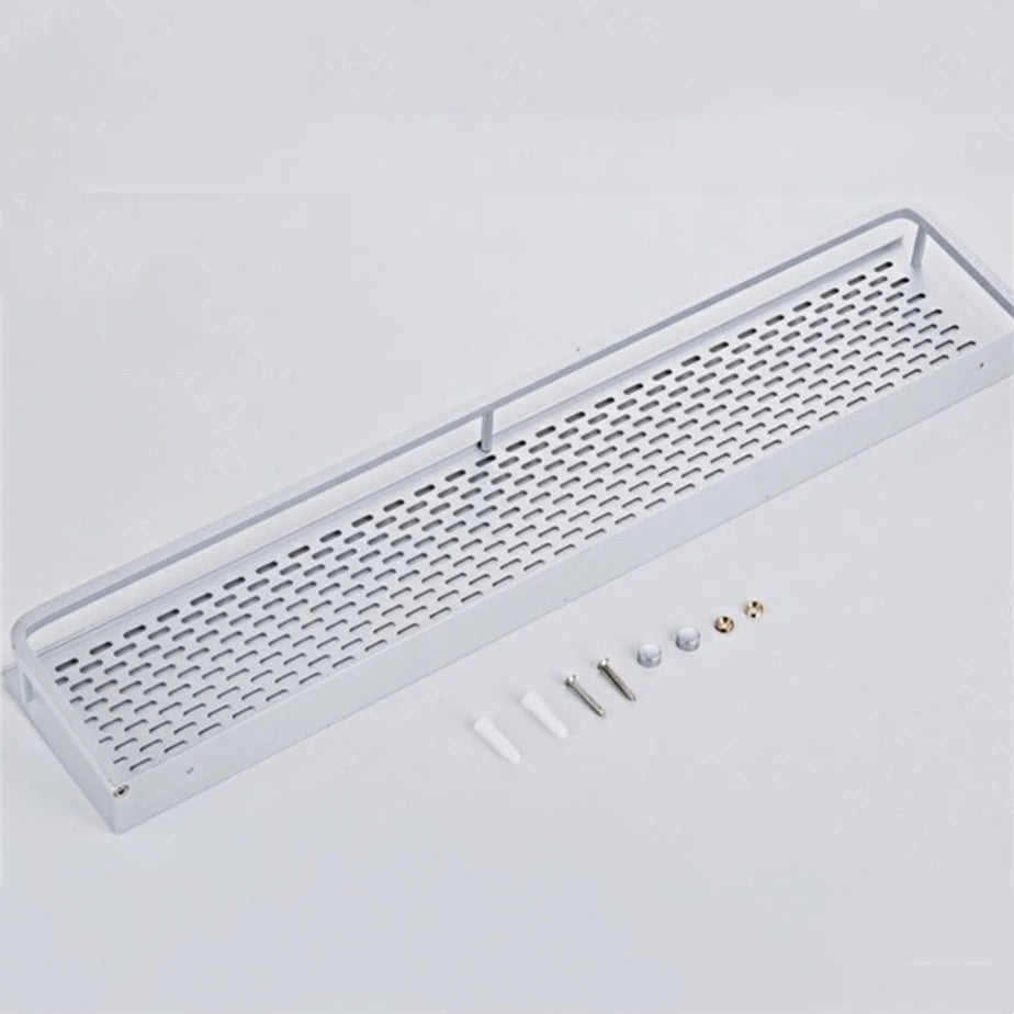 Bathroom/Kitchen Storage Rack Silver Space Aluminum Toilet Cosmetics Shelf Bath Hardware Pendant Organizer Rack With Towel Bars