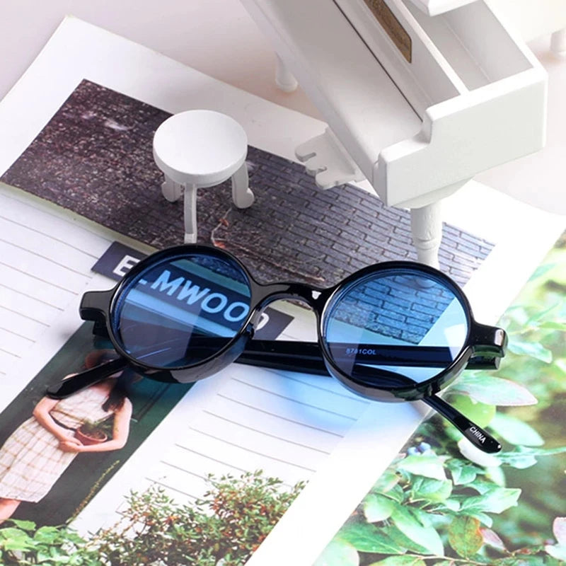 Colorful steampunk round sunglasses women men 2021 yellow green blue orange red sun glasses retro oculos de sol feminino uv400