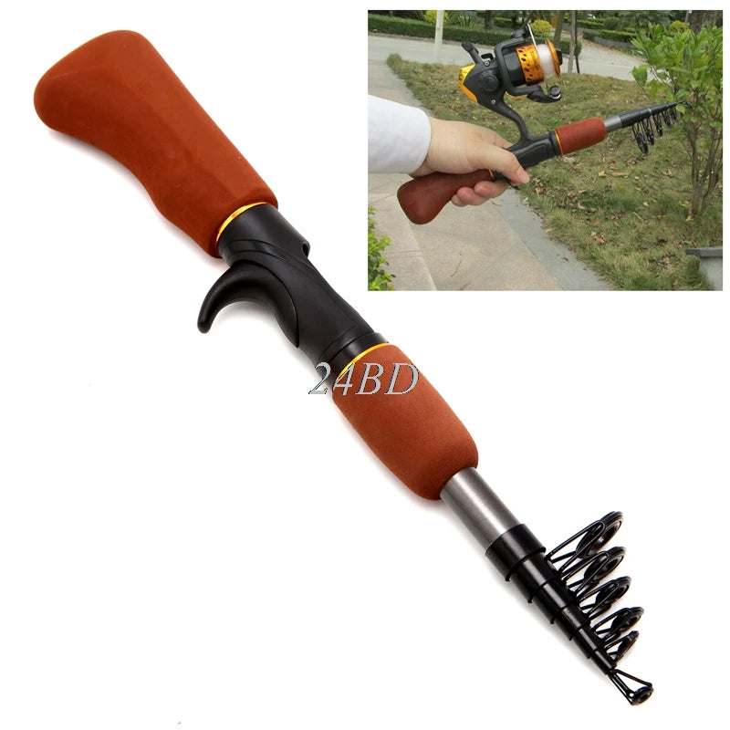 Portable Pocket Winter Fishing Rods Ice Fishing Rods Fishing Reels Rod Fishing Pole Lures Tackle Spinning Casting Rod 24BD