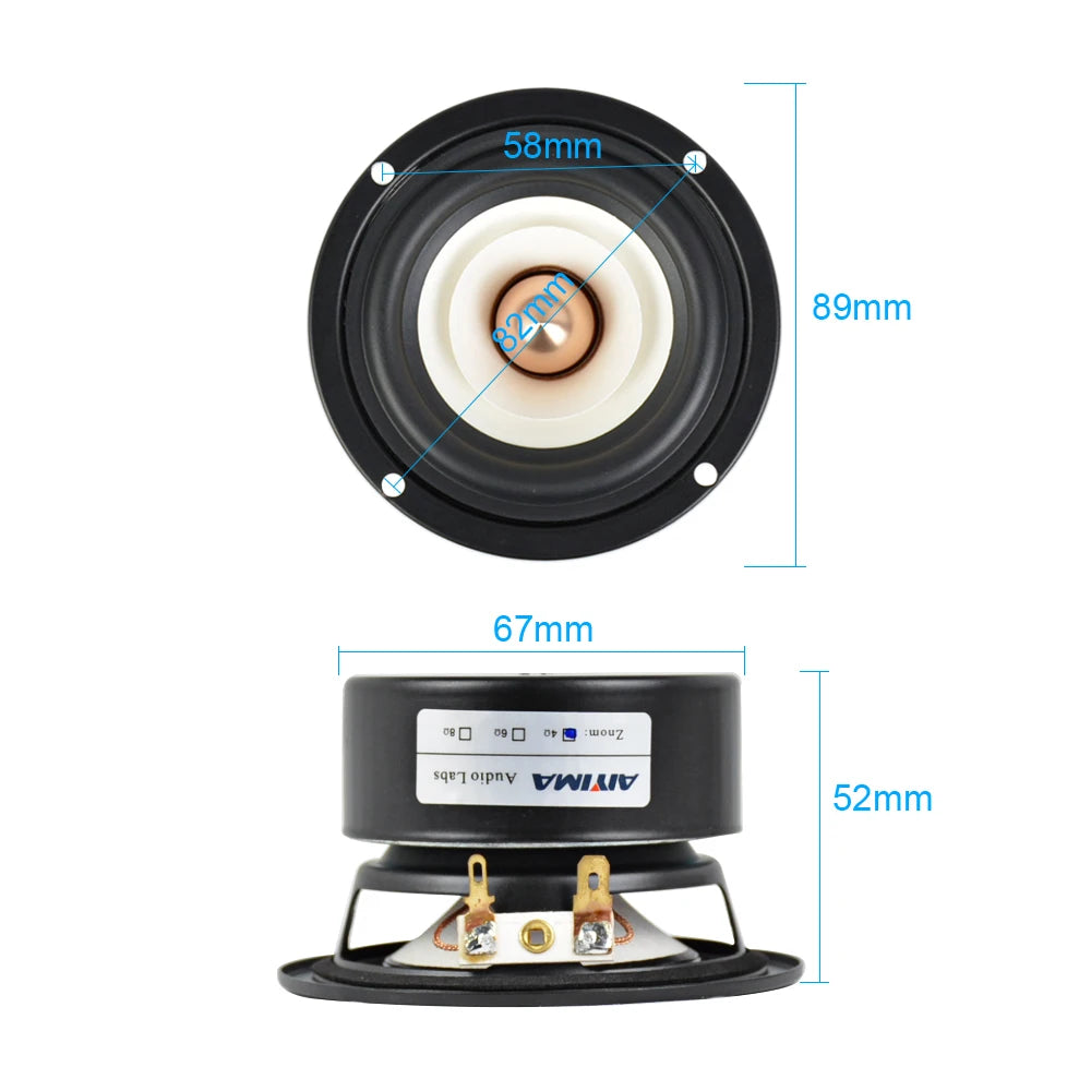 AIYIMA 2Pcs 3 Inch Full Range Speakers 4 8 Ohm 15W Loudspeaker Bass Midrange Sound Speaker For Home Amplifier Audio