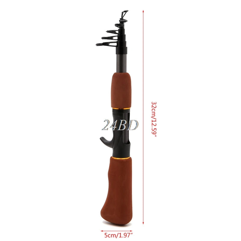 Portable Pocket Winter Fishing Rods Ice Fishing Rods Fishing Reels Rod Fishing Pole Lures Tackle Spinning Casting Rod 24BD