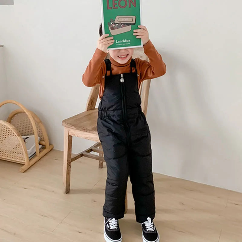 Children Jumpsuits Down Cotton Overalls New Autumn Winter Fashion Casual Solid Baby for Girls Kids Boys Overall Trousers Pants