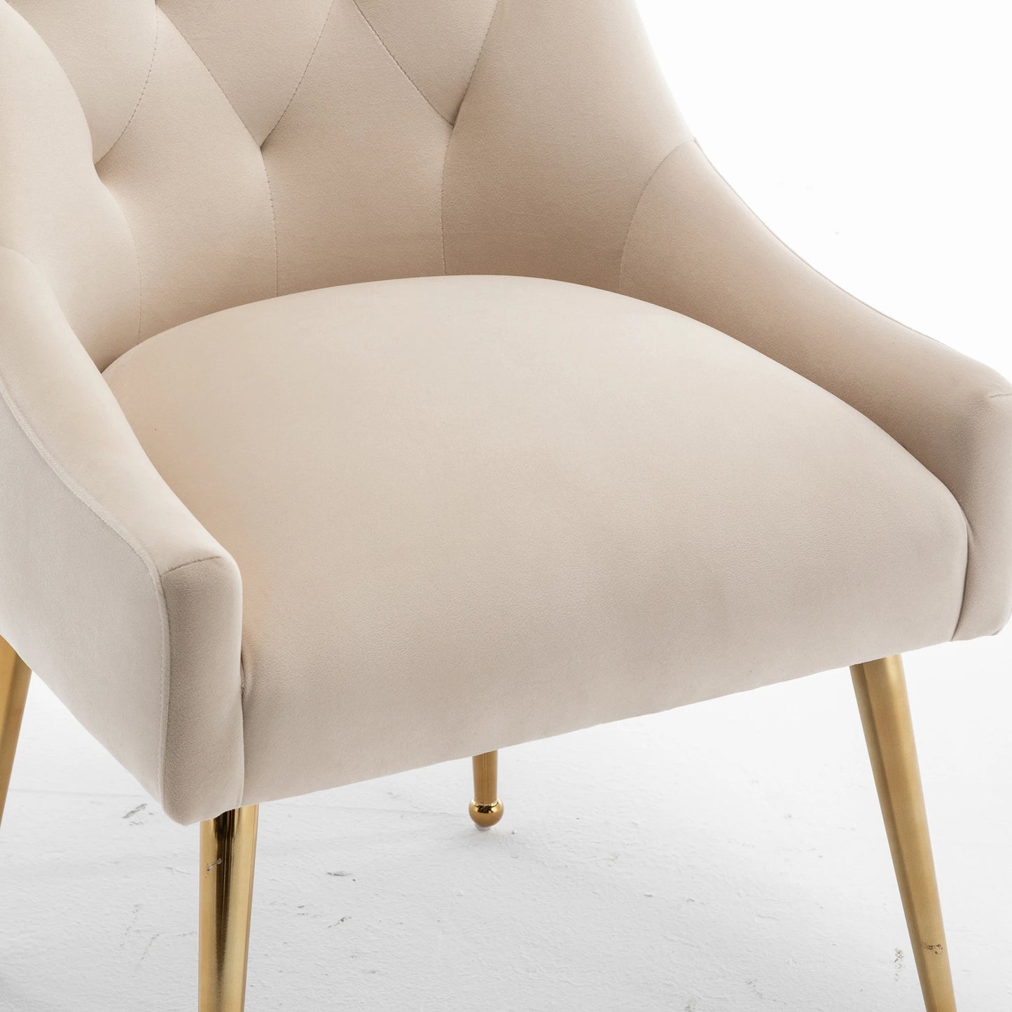SEYNAR Modern Dining Chairs Set of 2, Upholstered Accent Chair Tufted Back Armless Chair with Back Pull