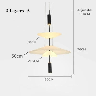 Modern Personality Led Flying Saucer Chandelier Home Decoration Interior Lighting Designer Table Bar Living Room Chandelier