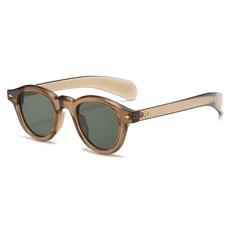 Fashion Small Round Sunglasses Women Retro Clear Ocean Lens Shades UV400 Men Rivets Punk Sun Glasses