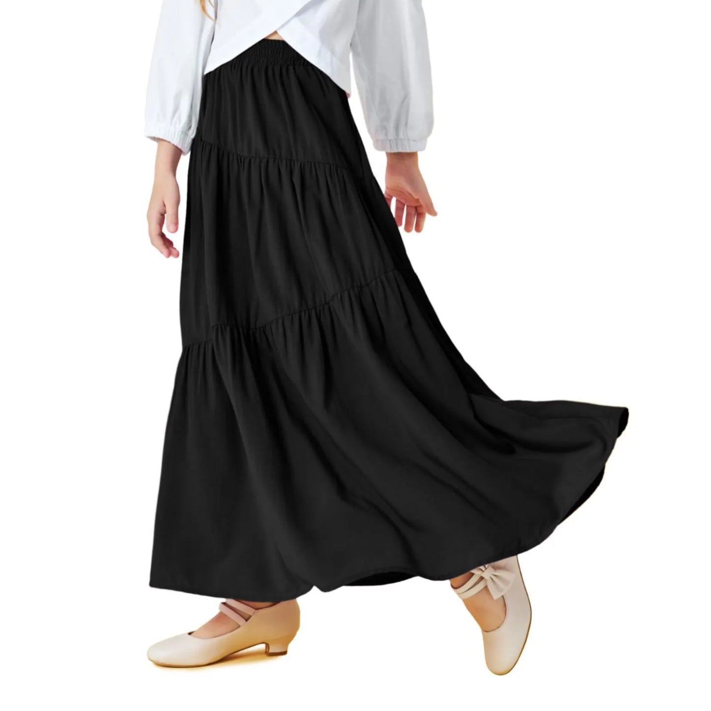 Girls Skirts Autumn New Childrens Clothing Korean Style Baby Girls Ruffled Jacquard Skirt Casual Simple and Daily