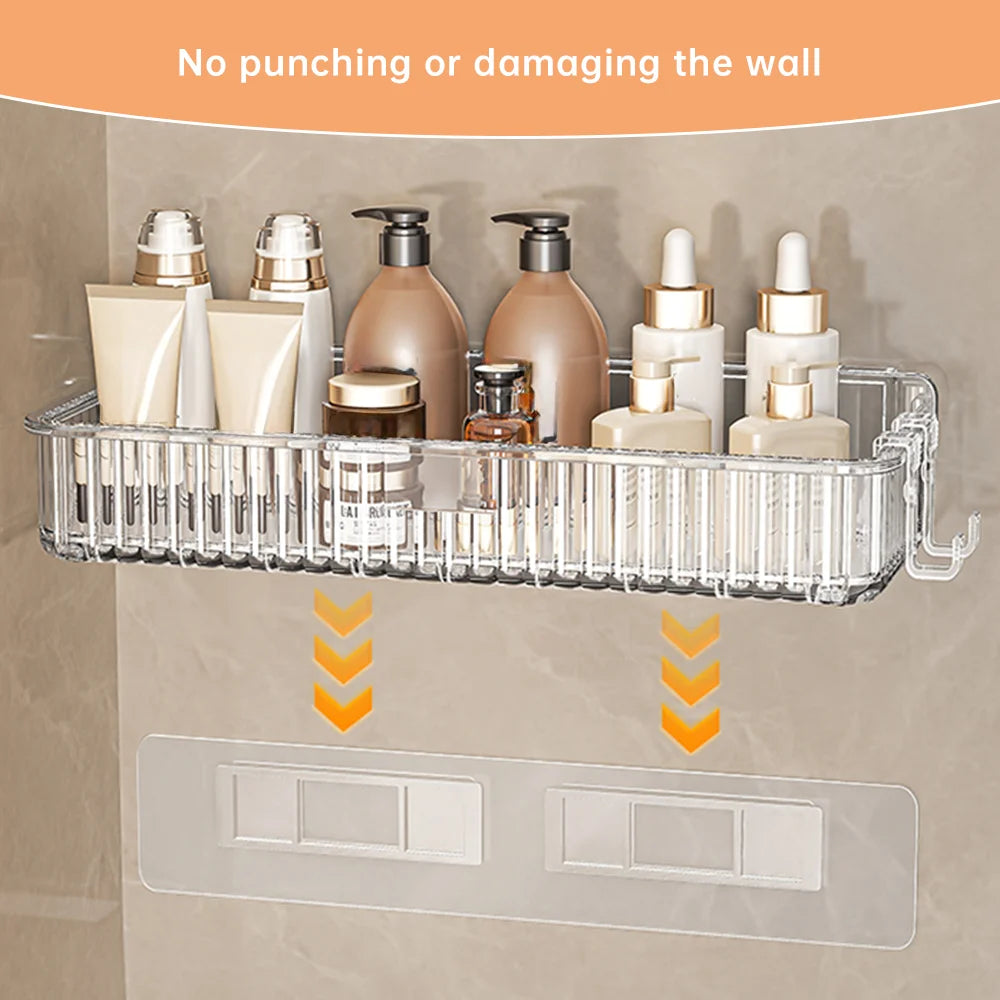 Bathroom and Toilet Storage Rack Non Perforated Toilet Washstand Wall Mounted Cosmetics Storage Rack