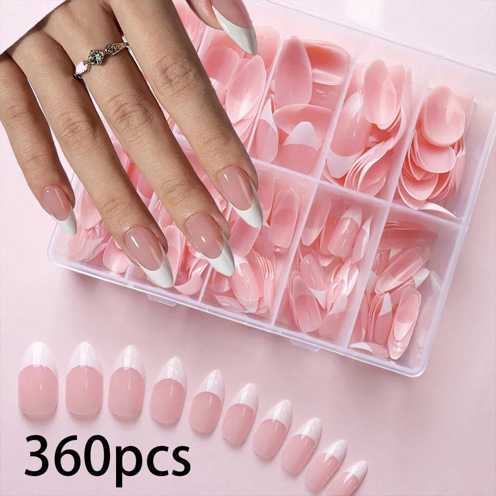 576pcs/Box Colorful Fake Nails Black Red Design Fake Nail Oval Short Square Press On False Nails Mixed Full Cover Nail Tips
