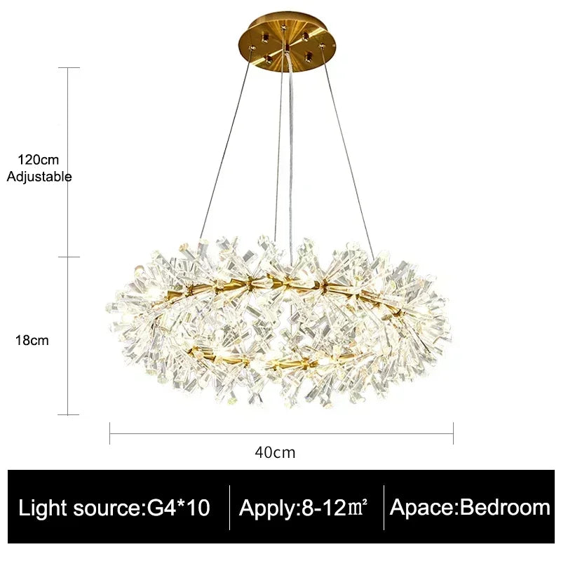 Modern living room bedroom round ceiling chandelier indoor luxury crystal chandelier personalized creative LED lamps