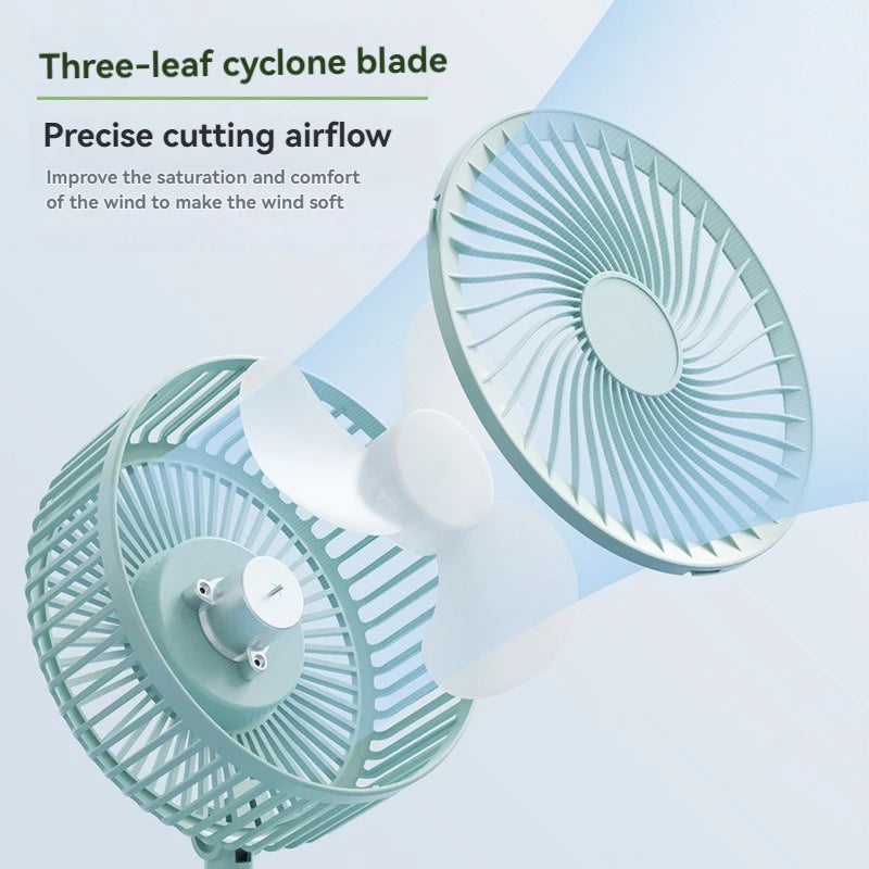 Folding and telescopic fan, portable USB charging, long battery life, silent small electric fan
