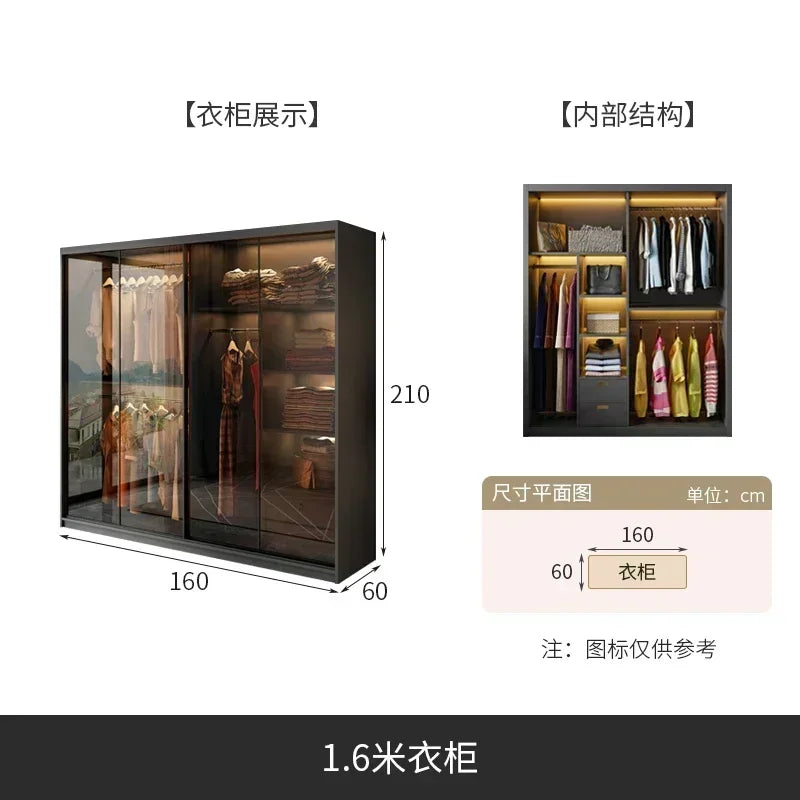 Mirror Cabinets Wardrobe Storage Cupboard Display Desk Clothes Closet Filing Shelves Simple Makeup Cube Ropero Salon Furniture