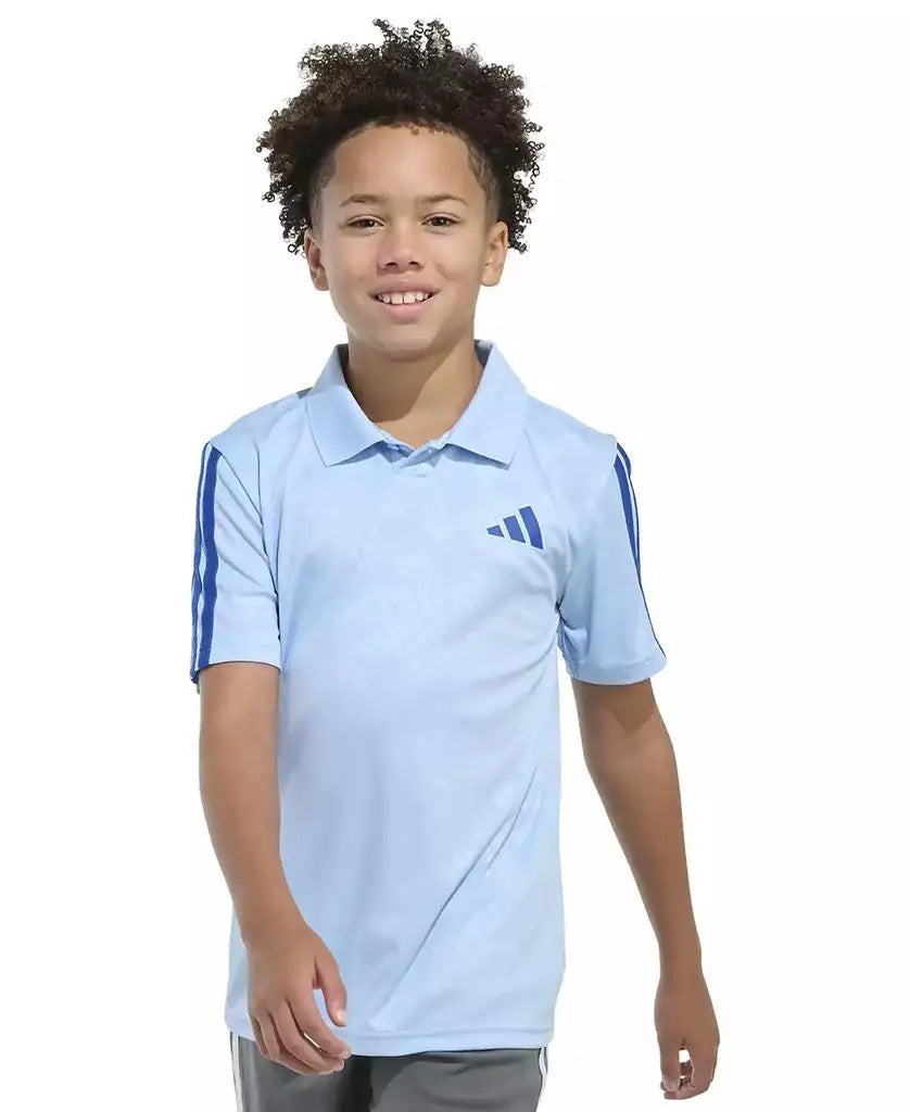 adidas | Big Boys Printed Debossed Logo Short-Sleeve Polo Shirt