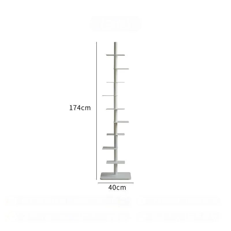 MOMO Iron Living Room Shelf Simple Storage Floor Ins Creative Multi-layer Rotating Invisible Display Shelf Bookshelf