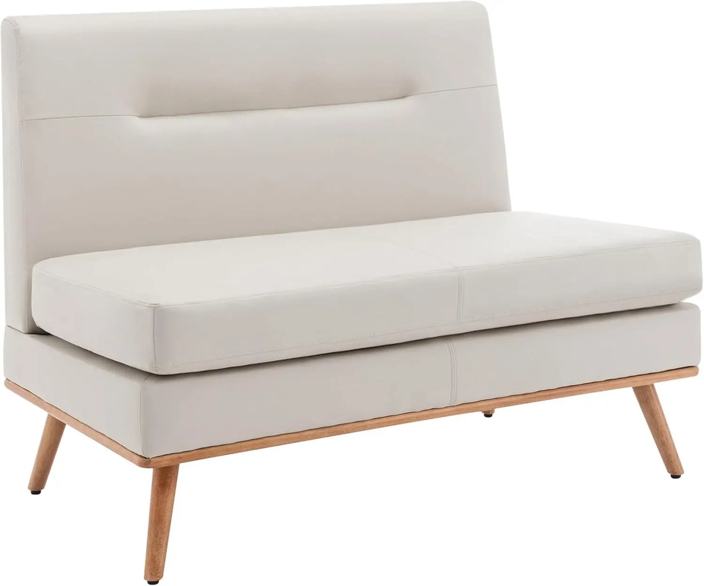 Upholstered Settee Bench with Back Small Loveseat Sofa Faux Leather Dining Bench Banquette Seating for Kitchen Dining