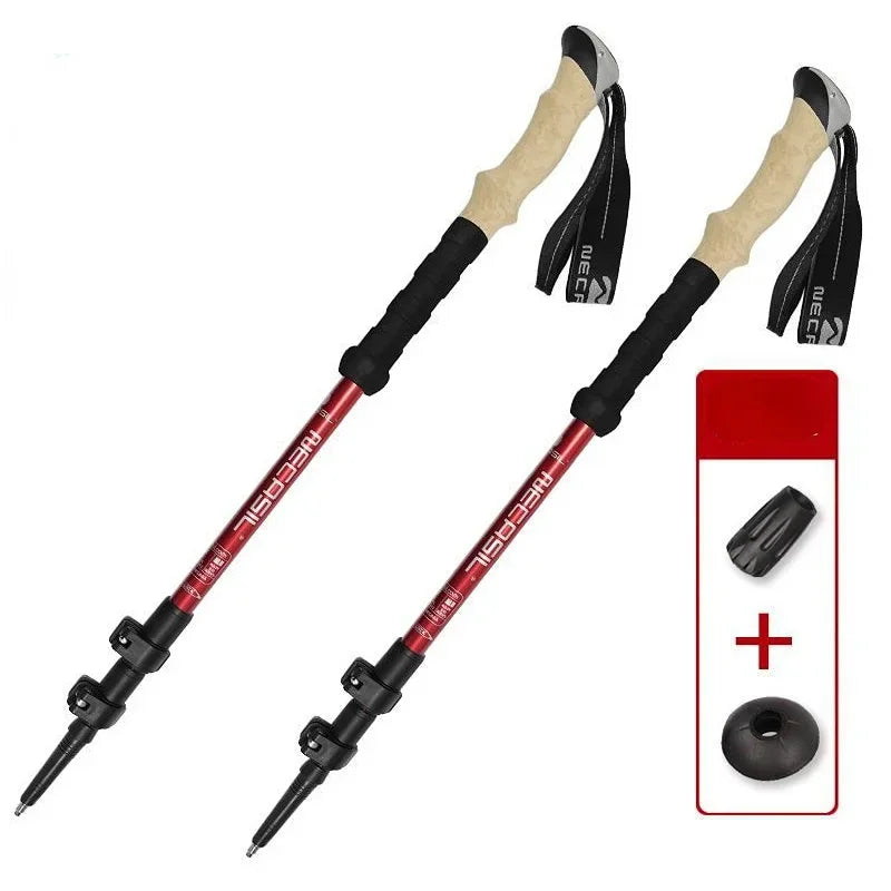 2025 New 2PCS Trekking Poles Walking Sticks Alpenstock Telescopic Ultralight Premium Adjustable with Quick Lock Hiking Cane