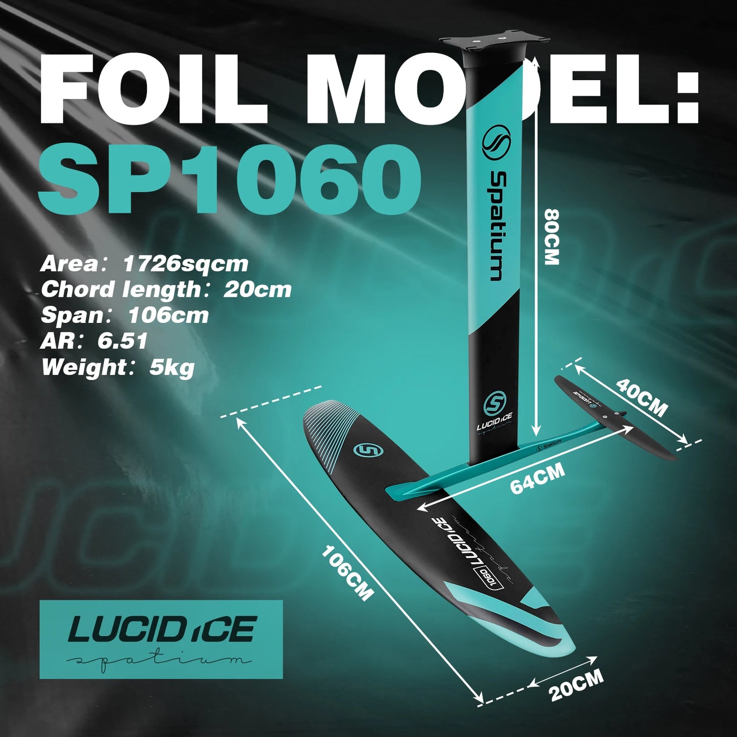 Spatium Inflatable Downwind Board SUP Unpowered Versatile Paddle Board for 112L/124L/135L/150L Hydrofoil with Foil SP1310/SP1060