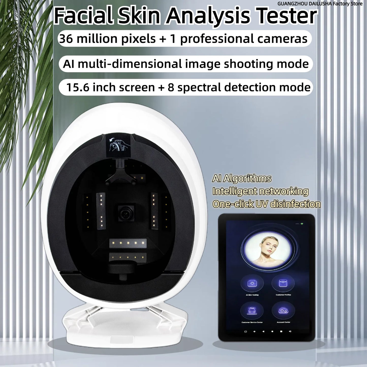 AISIA Q1 3D AI Facial Skin Analyzer Detection Skin Problem Diagnosis 8 Spectrum Professional Analysis Beauty Salon Equipment CE