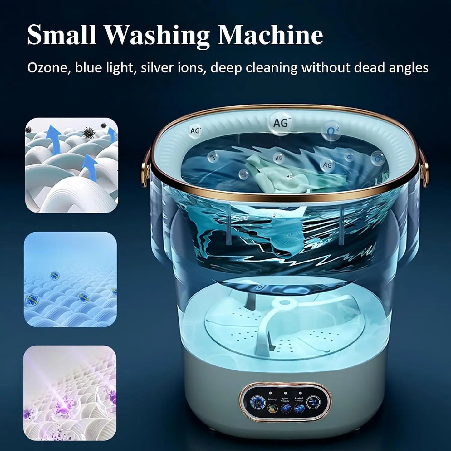 Portable Washing Machine,Mini Washer 15L Upgraded With Spin Basket,Small Clothes Folding Washing Machine Of Underwear
