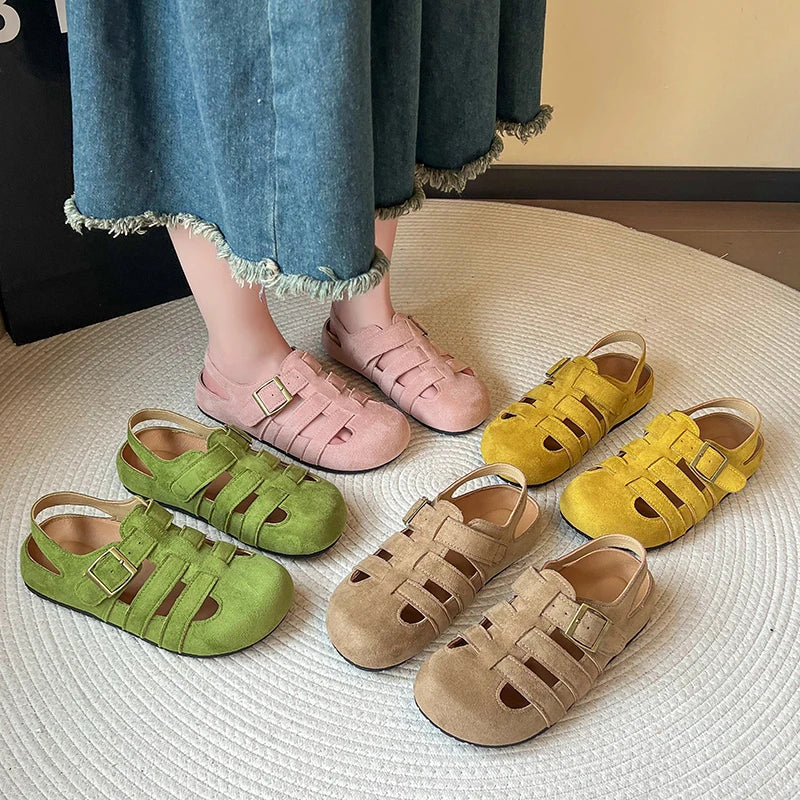 Shoes Woman 2025 Sandals Footwear Roman Platforms for Women's Trends Offers Comfortable Pink Mules Sandal Barefoot Summer Flats