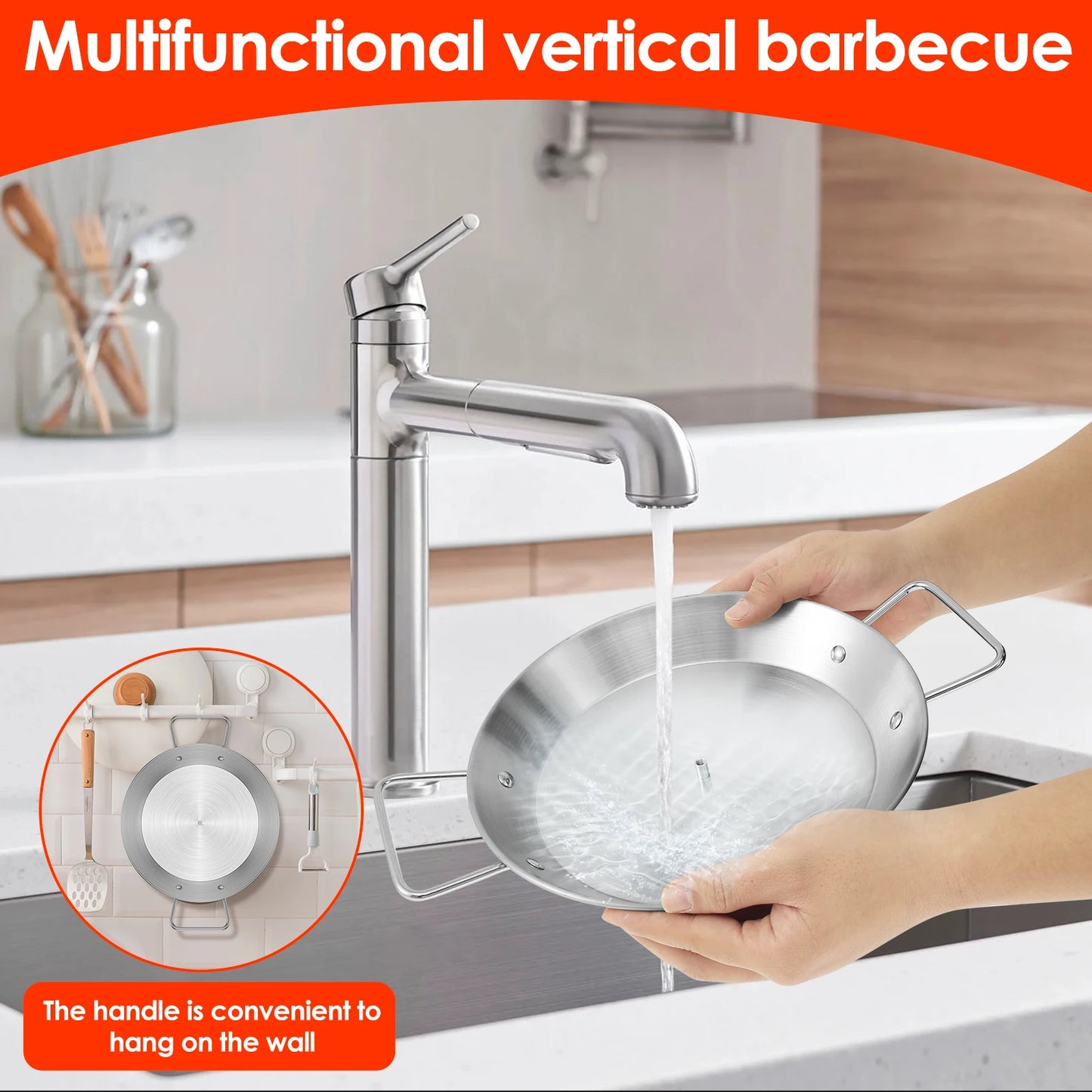 Vertical Skewer Stainless Steel Grill Shawarma Skewer Stand with Oil Bottle Brush for Kitchen Outdoor Picnic BBQ Roast Meat Tool