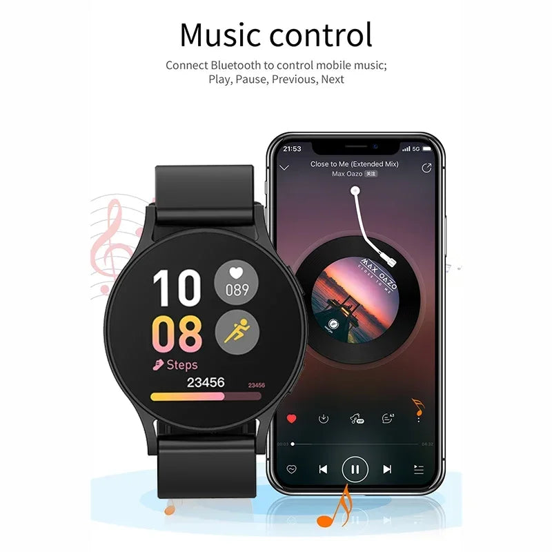 2025 New Smart Watch Women 1.28" Color Screen Bluetooth Call Heart Rate Health Monitoring for Samsung Watches 6 Pro Update