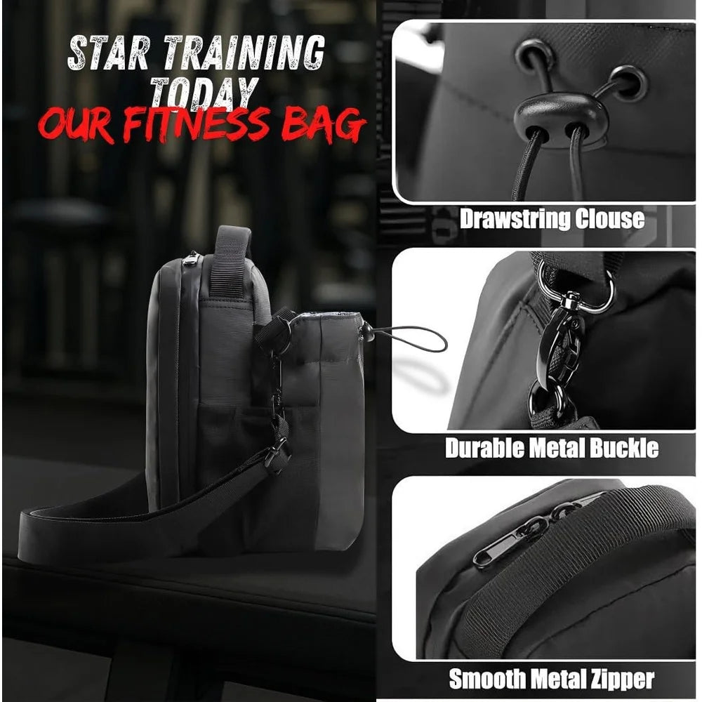 Magnetic Gym Bag Men Women with Easy Access Compartments Water Bottle Holder Lightweight Durable Fitness Travel Bag