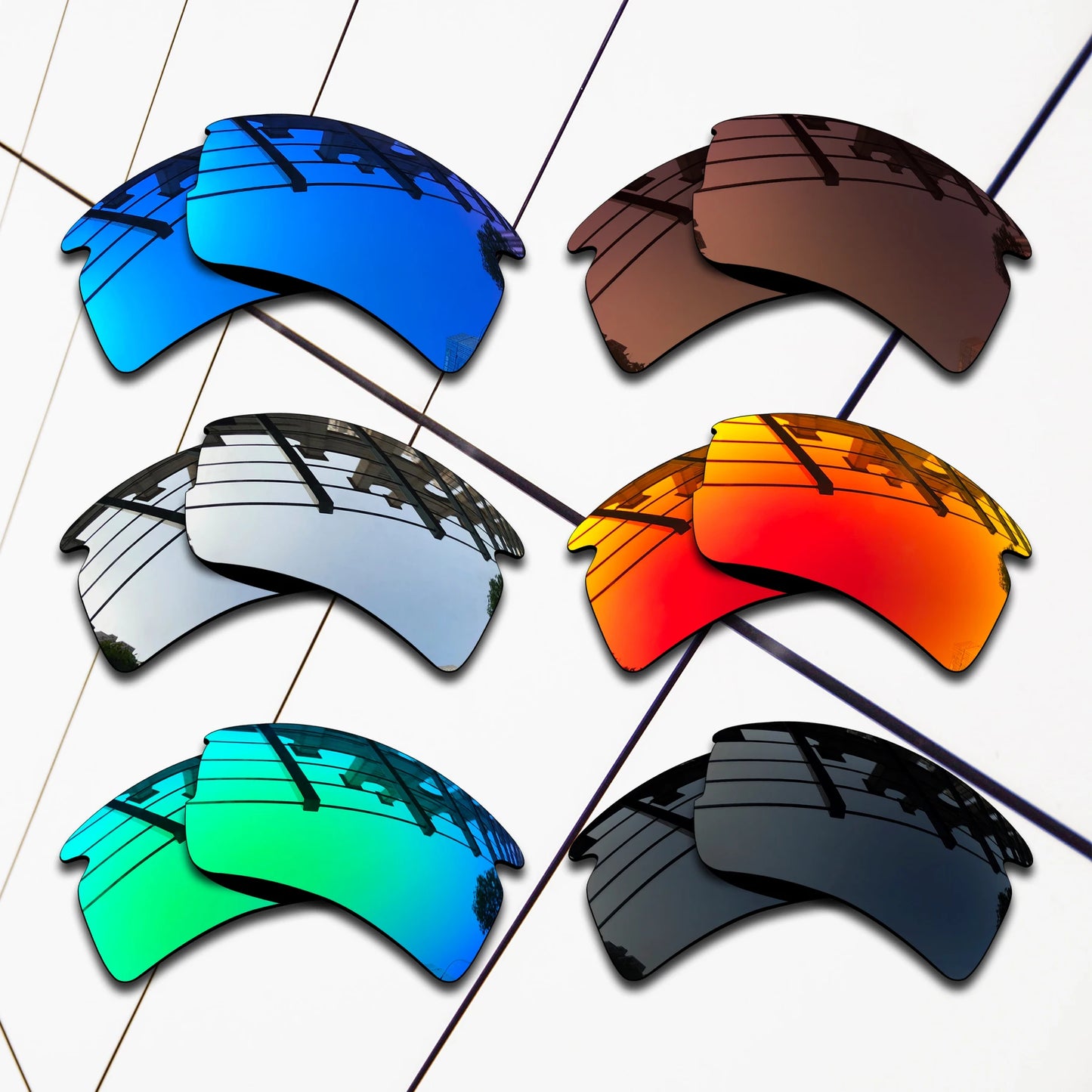 Wholesale E.O.S Polarized Replacement Lenses for Oakley Flak 2.0 XL OO9188-59mm Sunglasses - Varieties Colors