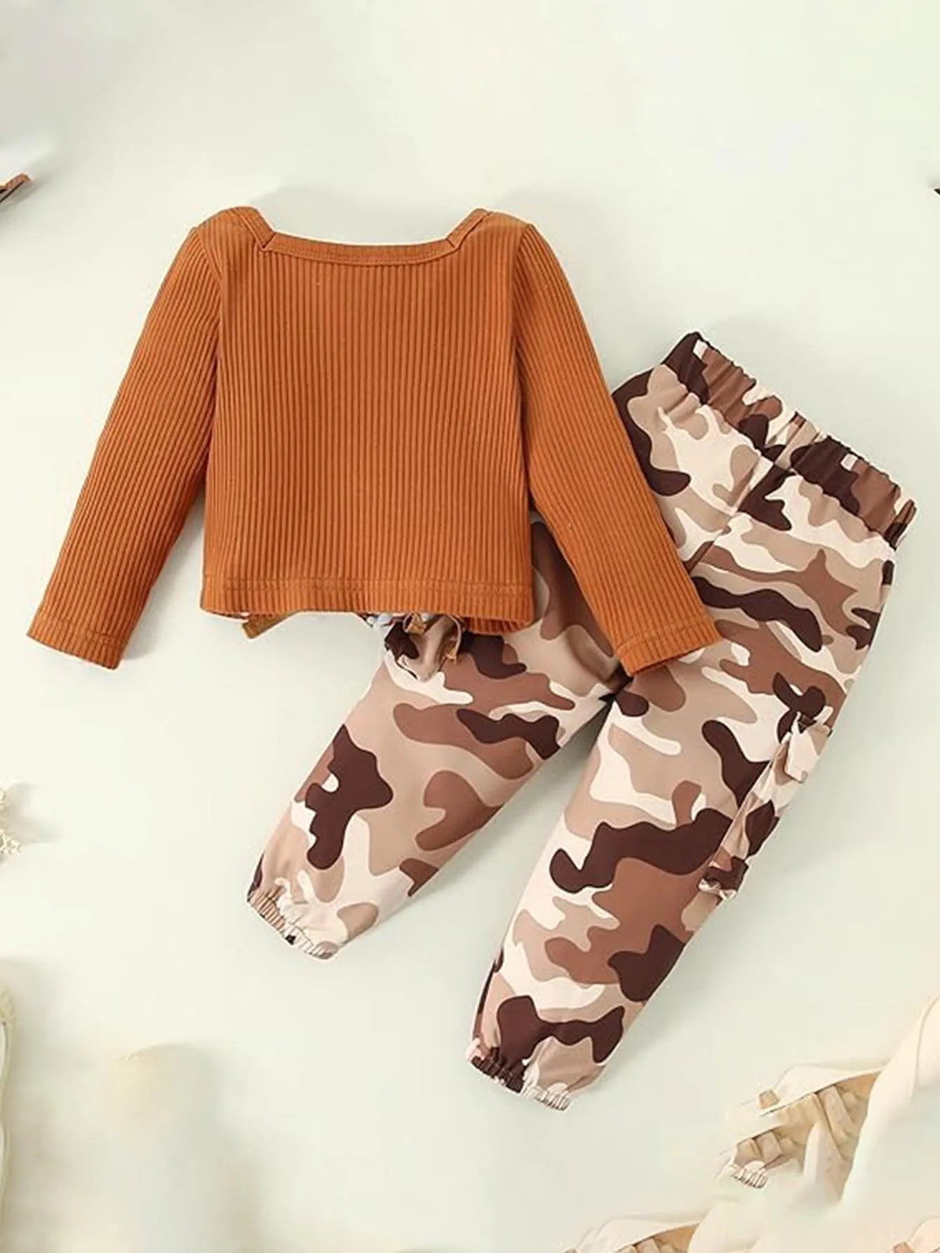Girls Clothes Size 1-5t Girl Fall Clothes Long Sleeve Square Neck Shirt Top + Pants Girls Outfit Set
