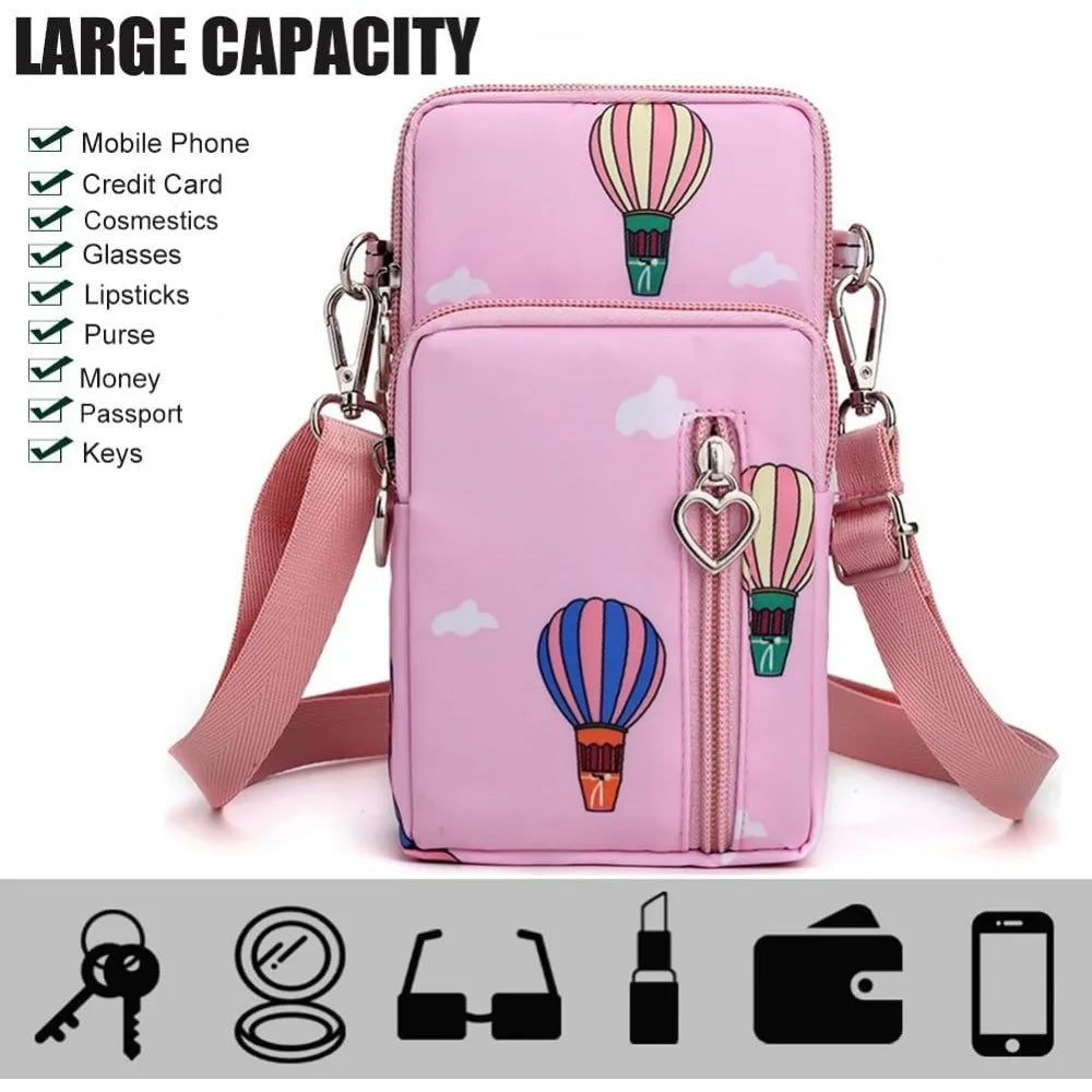 Small Crossbody Bag for Women - Mini Phone Purses with Crossbody Strap and Wallet - Nylon Arm Bag
