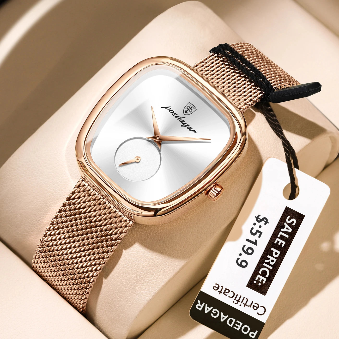 POEDAGAR Luxury Fashion Elegant Ladies Watch Waterproof Watch for Woman Mesh Stainless Steel Quartz Women's Watches Female Reloj