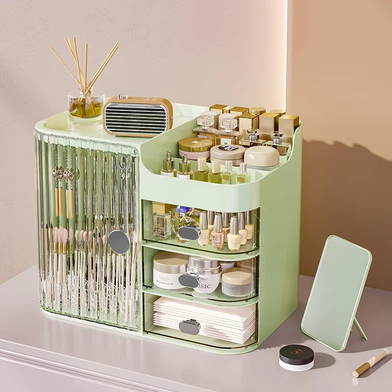 Cosmetic Storage Box, Dust-Proof, Moisture-Proof, Waterproof, Large Capacity Skincare Product Shelf, Can Be Layered for Storage
