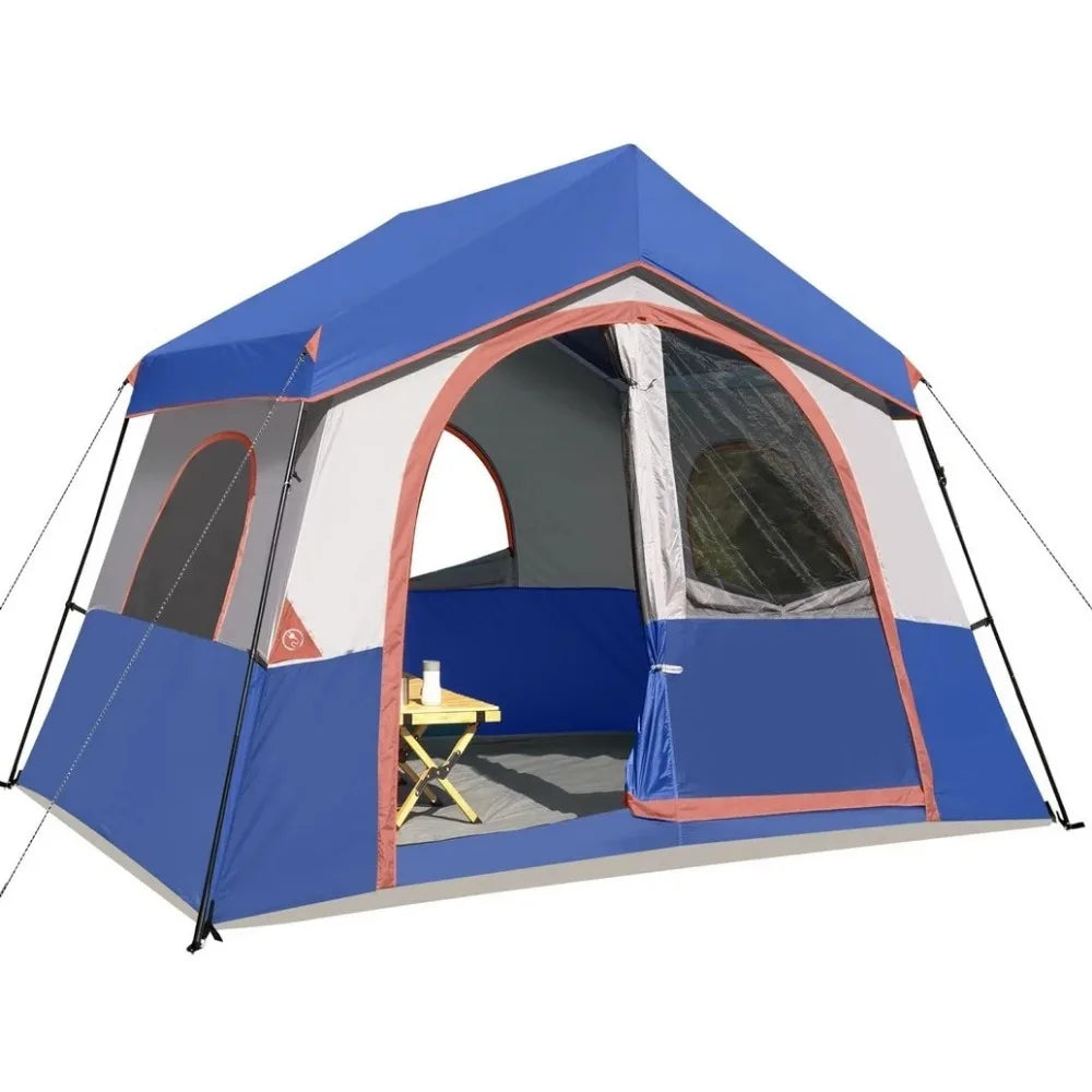 8 Person Camping Tent - Portable Family Cabin Tent for Camp, Outdoor for Hiking, Backpacking,Windproof Fabric Camp Tent