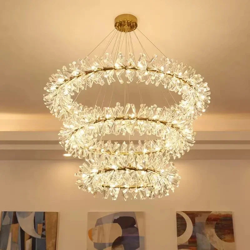 Modern living room bedroom round ceiling chandelier indoor luxury crystal chandelier personalized creative LED lamps