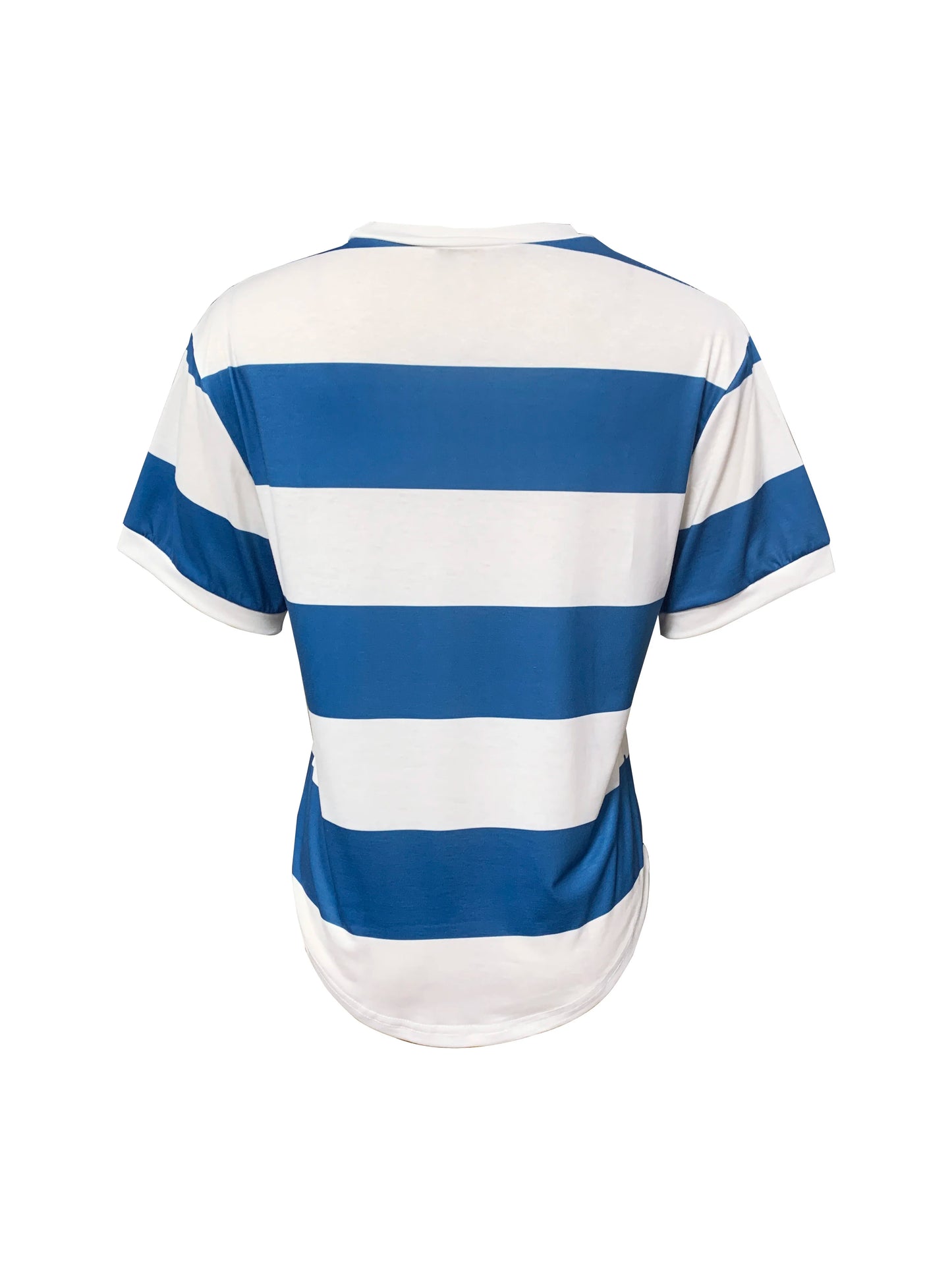 Women's Striped Printed Round Neck Short Sleeve Casual T-Shirt, summer outfits for women,leisurely tops for women summer clothes