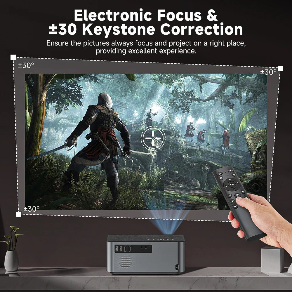 GOOJODOQ Full HD 1080P Projector 4K 8K 700ANSI 15500Lumens Android WiFi LED Video Movie Projector LED Home Theater Cinema Beamer