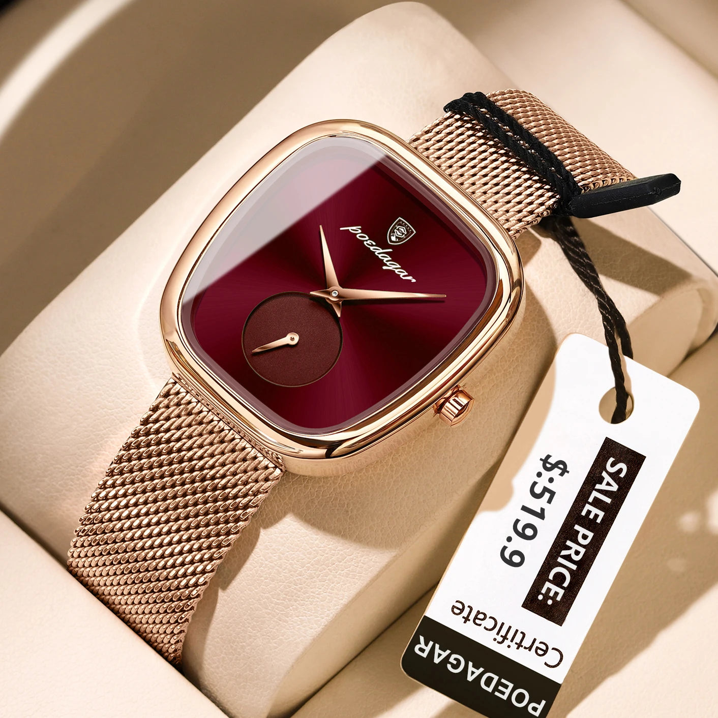 POEDAGAR Luxury Fashion Elegant Ladies Watch Waterproof Watch for Woman Mesh Stainless Steel Quartz Women's Watches Female Reloj
