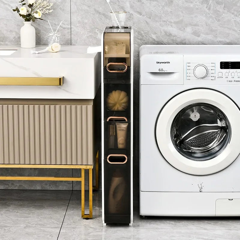 Bathroom crevice cabinet storage rack, multifunctional storage without installation, toilet, toilet, movable storage cabinet