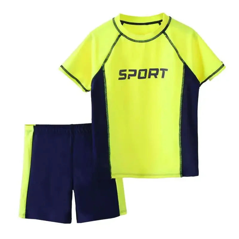 Summer Children Boys Round Neck Sports Tops+ Shorts Sets Fashion Breathable Casual Clothes Sets