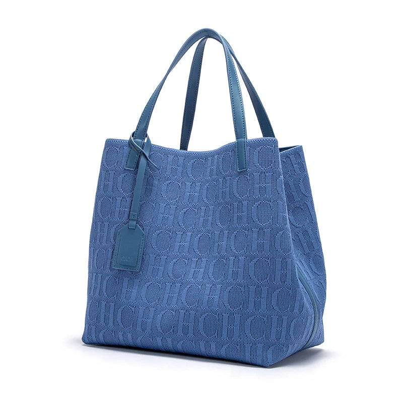 CH New Solid Color Outer Exquisite Fly Weaving Handmade Woven Large Capacity Shoulder Bag Ladies Handbag Fashion Classic