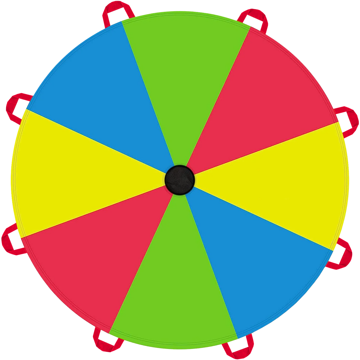 Multicolored Kids Play Parachute with 8 Handles for Indoor And Outdoor Gymnastics Toy Children's Game Activity