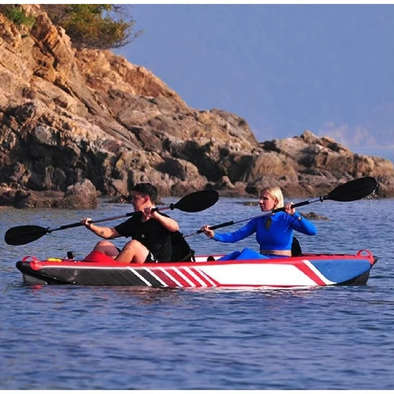 Portable 2-Person Ocean Inflatable Kayak & SUP Set Durable PVC/LLDPE Plastic For Lakes Rivers Seas