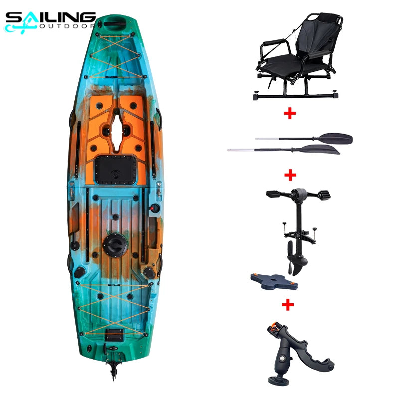 New Designed 10ft 1 Person Modular Fishing Kayak With Pedals Detachable Foldable Kayak Suit for Electric Motor